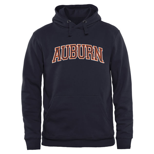 Men NCAA Auburn Tigers Arch Name Pullover Hoodie Navy Blue